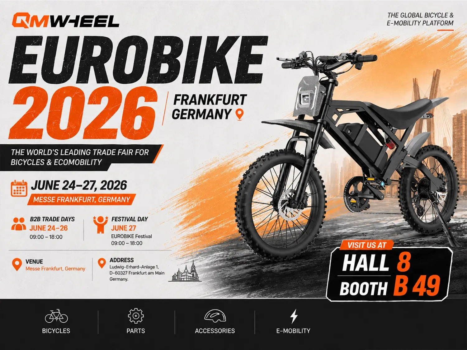 QMWHEEL stellt auf der EUROBIKE 2026 leistungsstarke Fat-Tire-E-Bikes aus